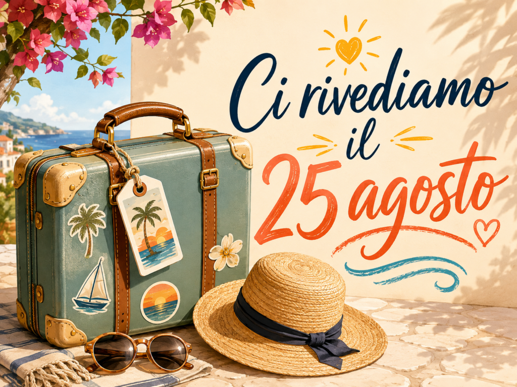 Dal 13 al 25 agosto non ci siamo