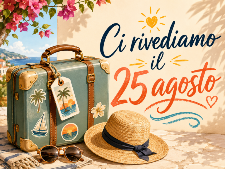 Dal 13 al 25 agosto non ci siamo